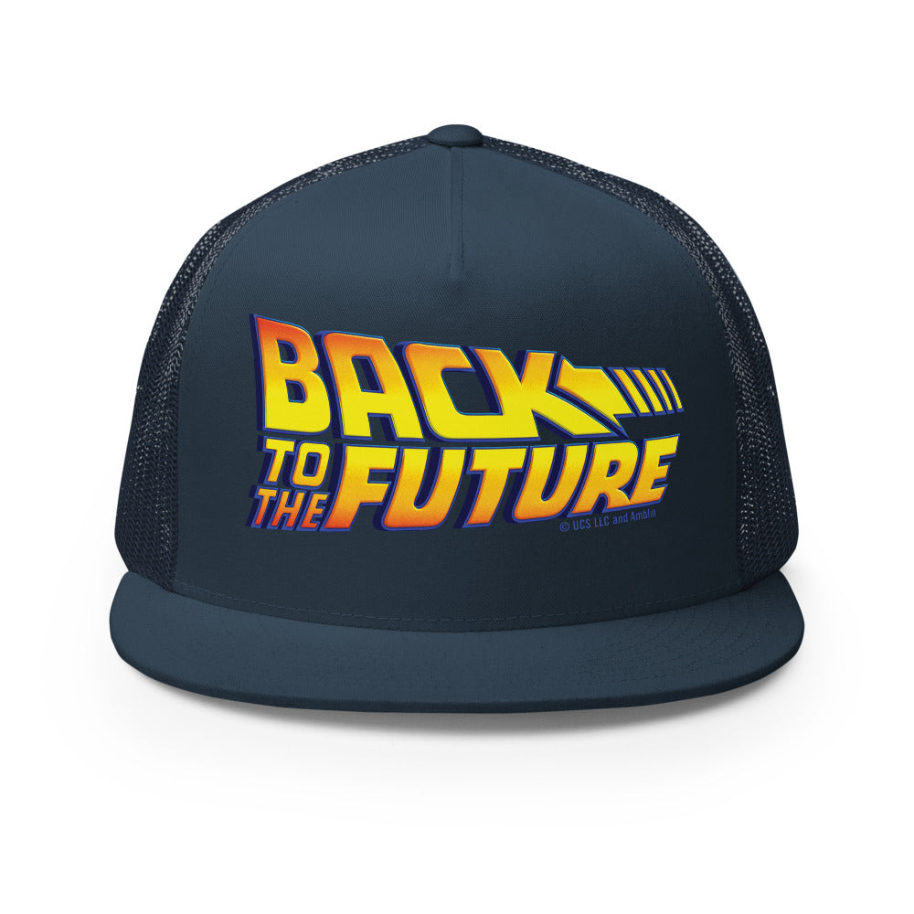 Back to the Future Logo Trucker Hat Navy