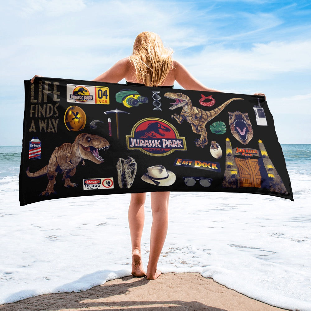 Jurassic Park Icons Beach Towel