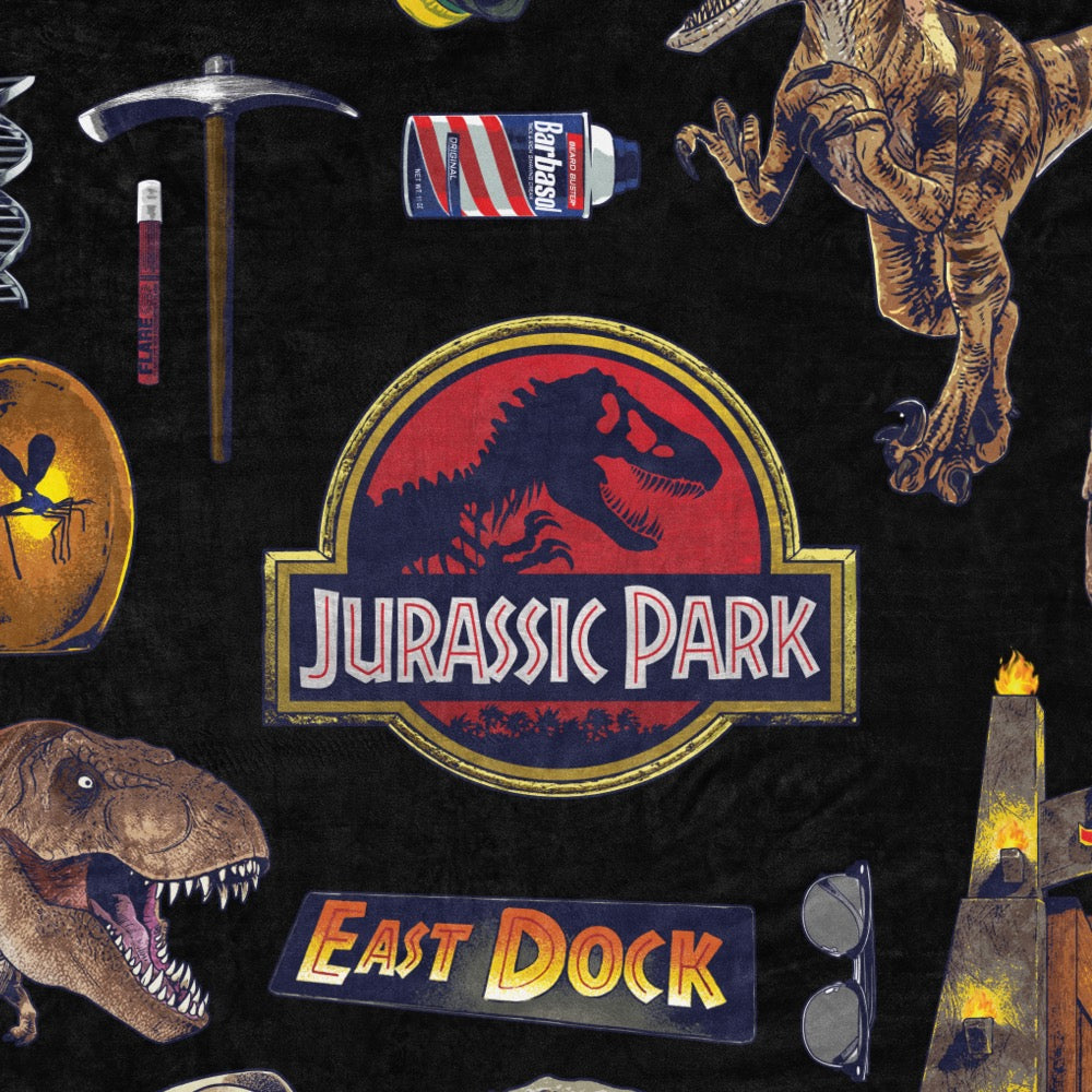 Jurassic Park Icons Sherpa Blanket