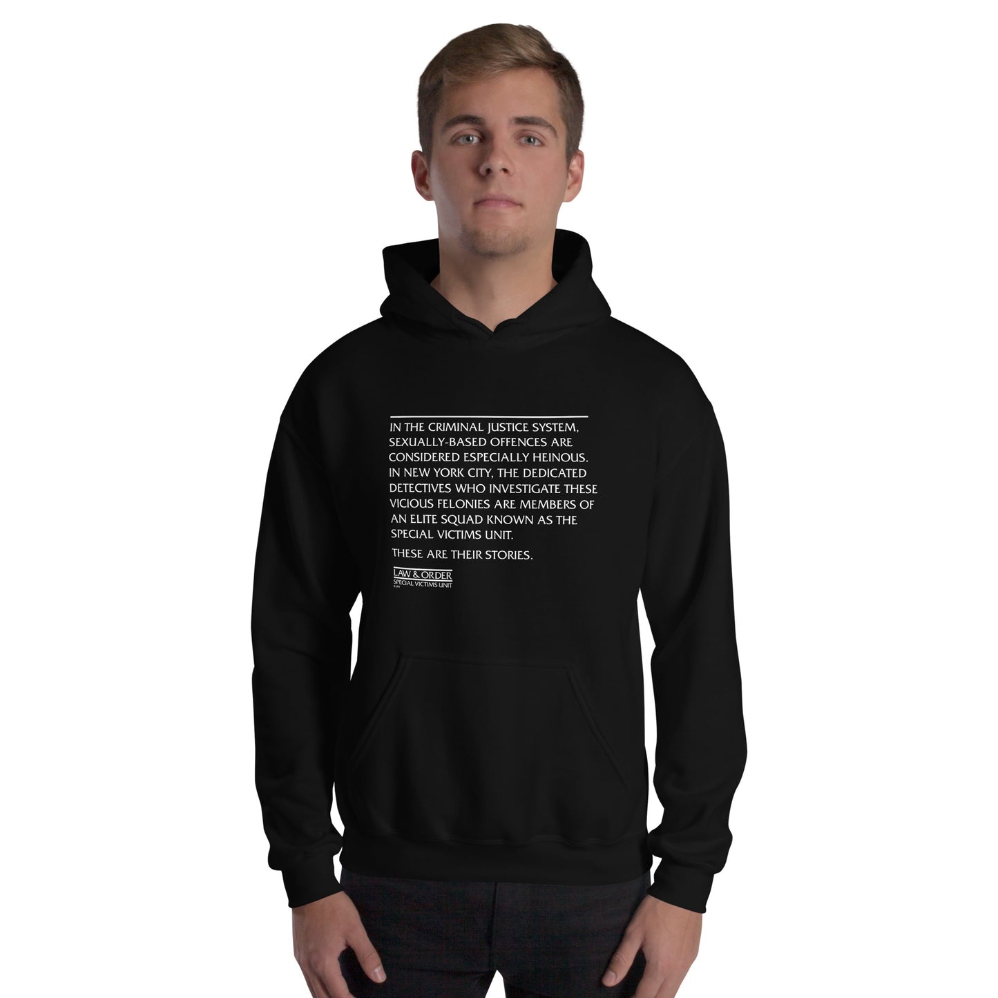 Law & Order Criminal Justice System Quote Fleece Hooded Sweatshirt