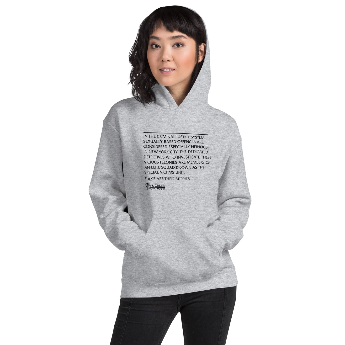 Law & Order Criminal Justice System Quote Fleece Hooded Sweatshirt