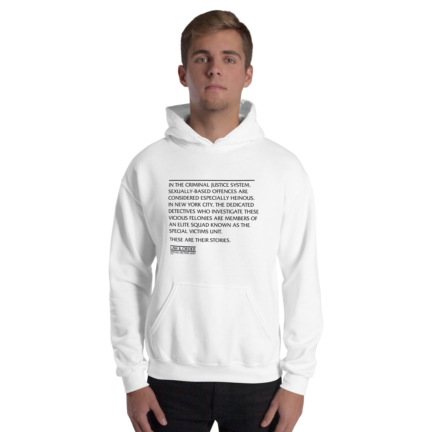 Law & Order Criminal Justice System Quote Fleece Hooded Sweatshirt