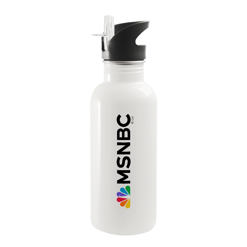 MSNBC Gear LOGO 20 oz Screw Top Water Bottle with Straw