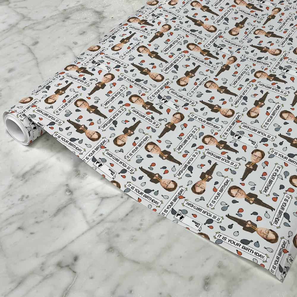 The Office Dwight It Is Your Birthday Satin Wrapping Paper