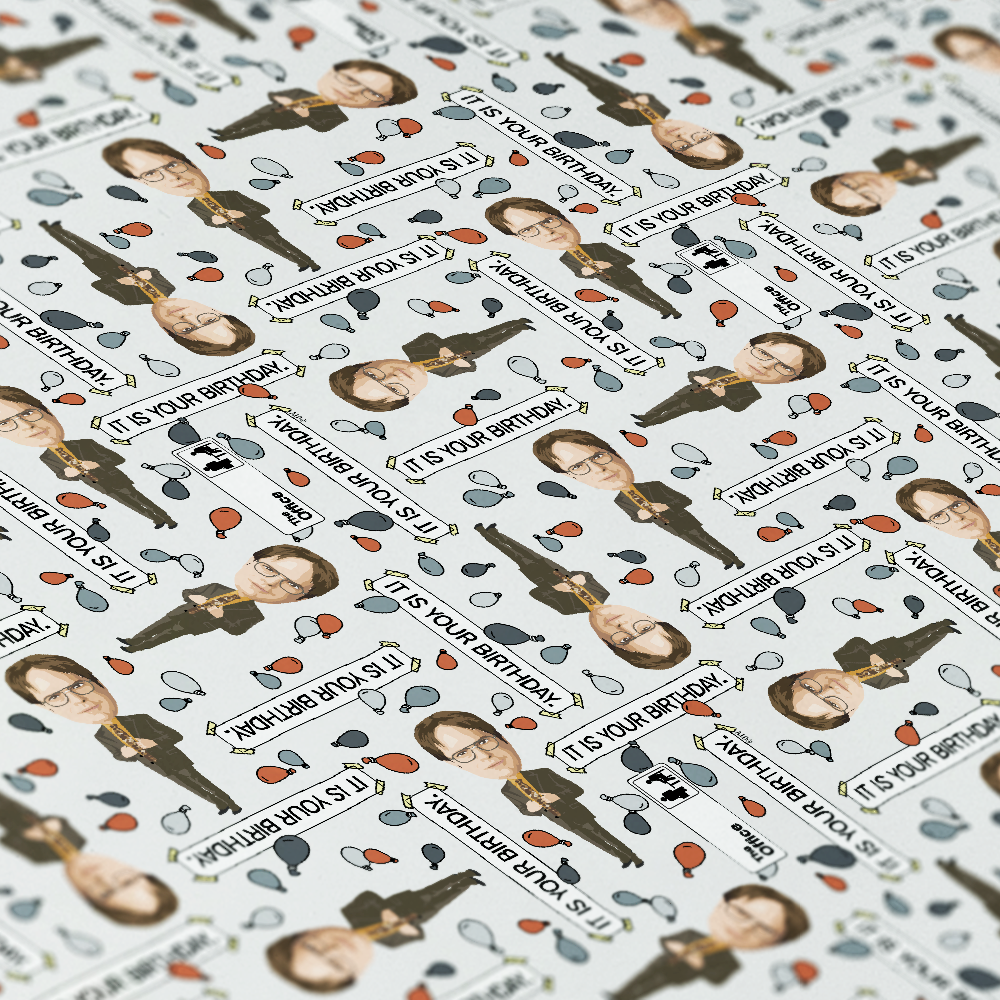 The Office Dwight It Is Your Birthday Satin Wrapping Paper