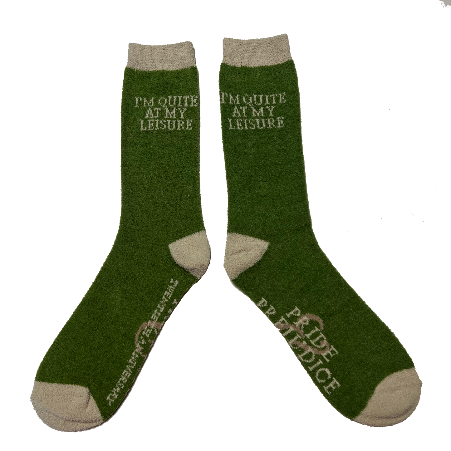 Pride & Prejudice "I'm Quite at My Leisure" Fuzzy Socks