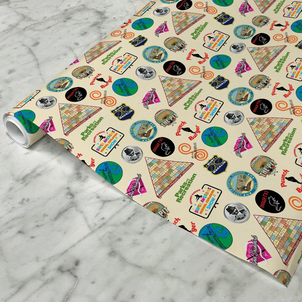 Parks and Recreation Pawnee Mashup Wrapping Paper