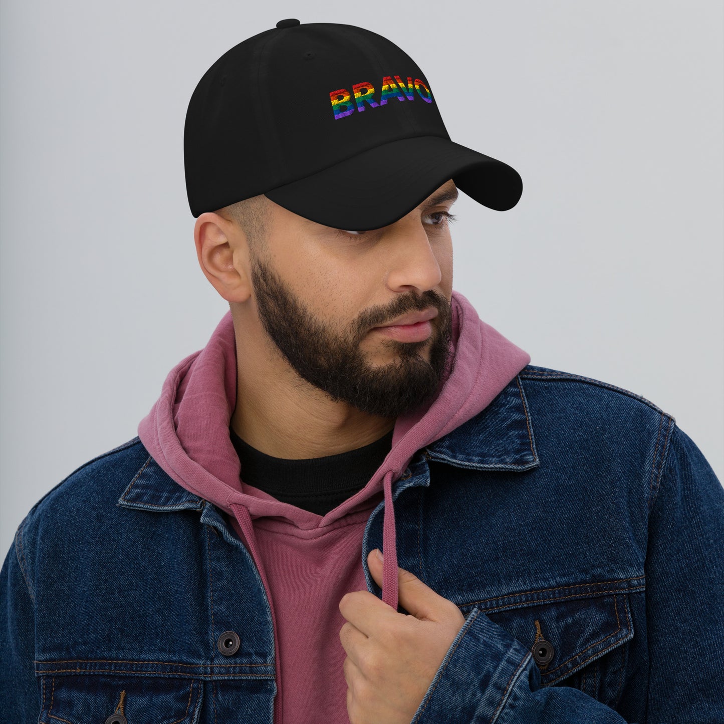 Bravo Pride Embroidered Hat Striped Logo