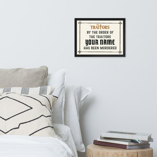 The Traitors Personalized "By The Order Of The Traitors" Framed Poster Black