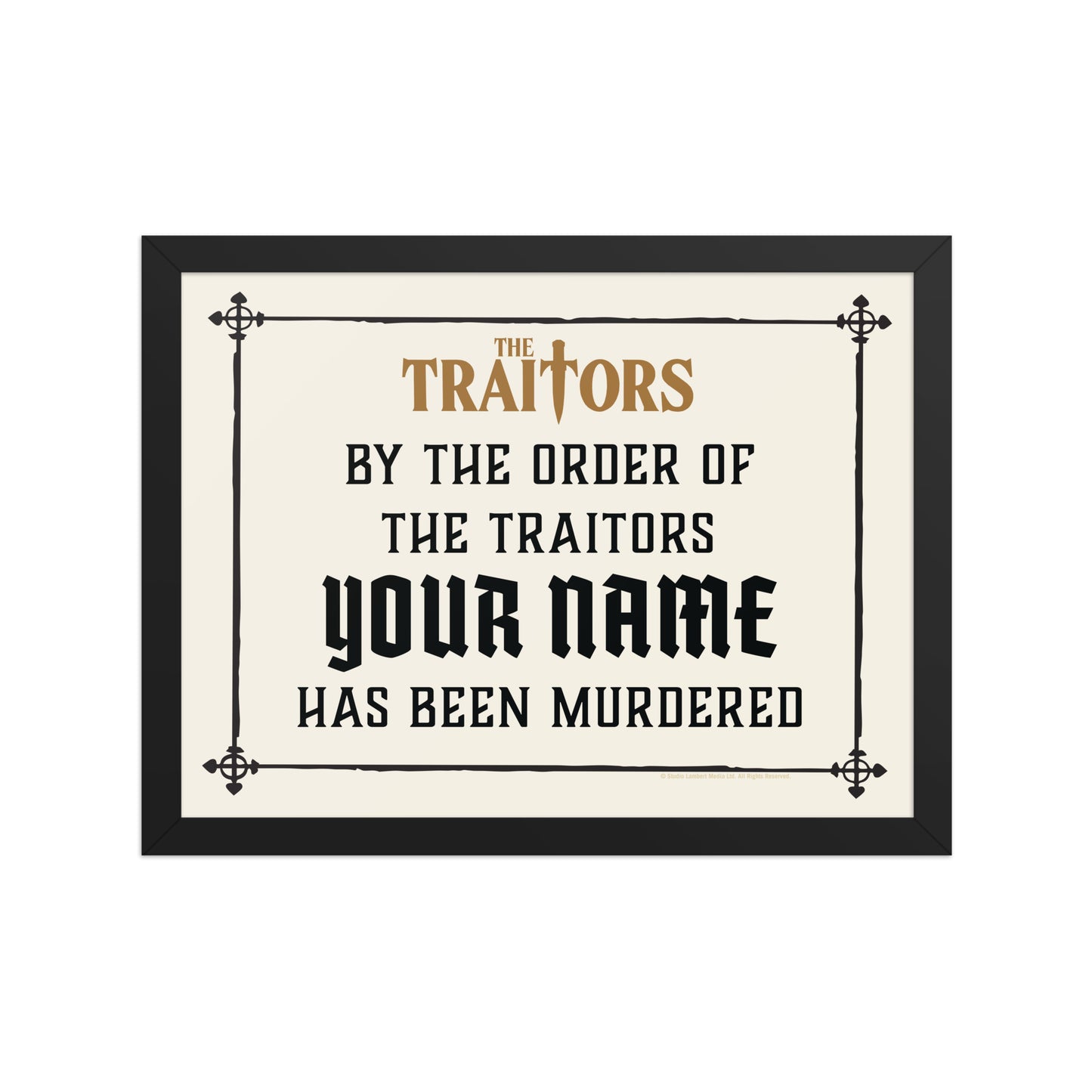 The Traitors Personalized "By The Order Of The Traitors" Framed Poster