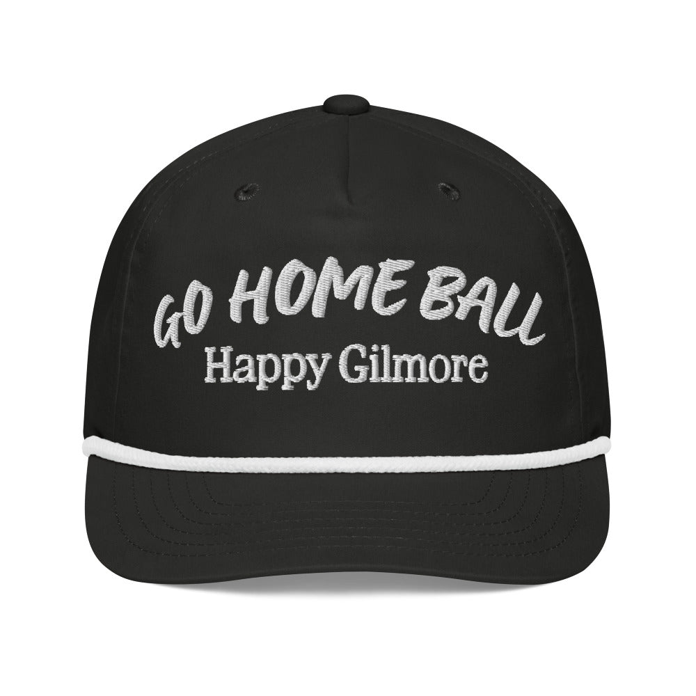 Happy Gilmore Go Home Ball Golf Rope Cap Black/white