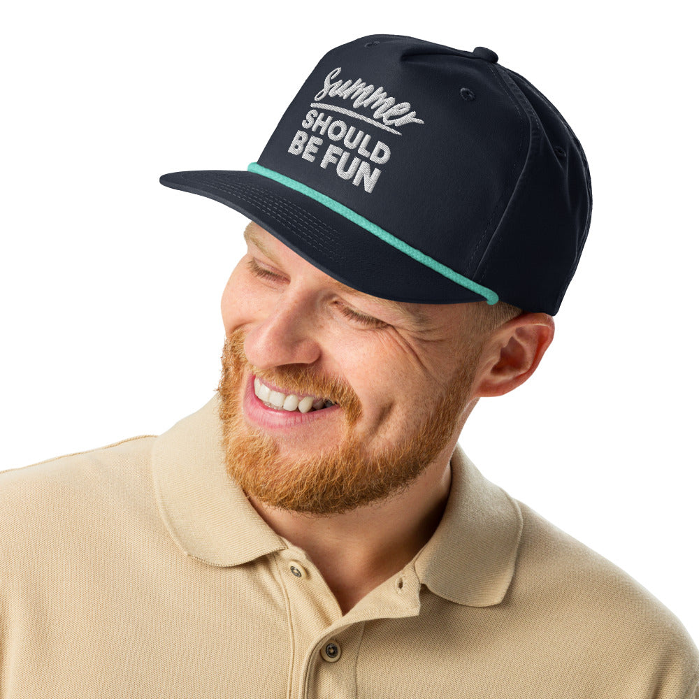 Summer House Summer Should Be Fun Embroidered Rope Cap