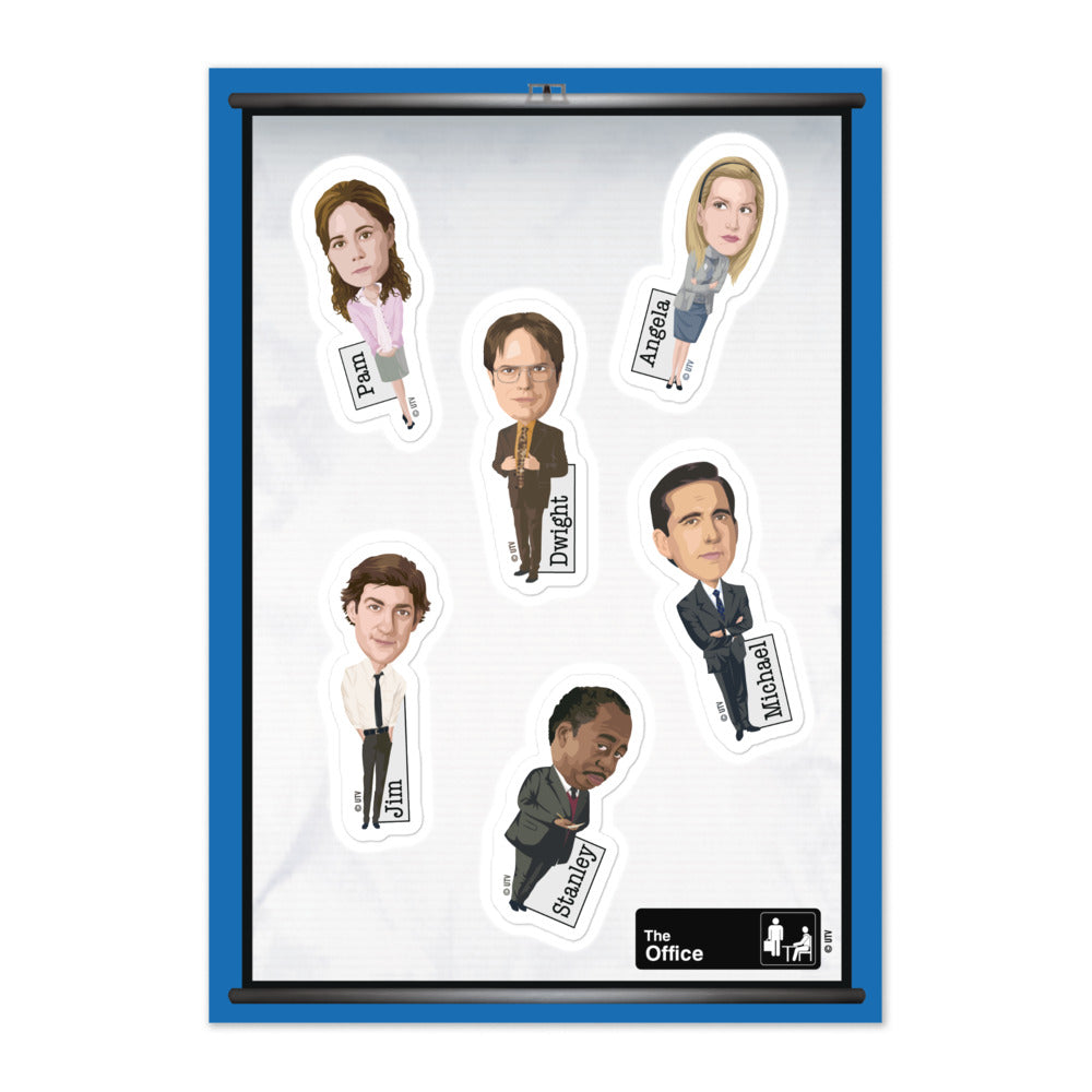 The Office Character Illustration Sticker Sheet