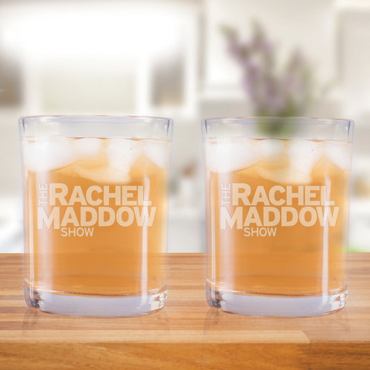 The Rachel Maddow Show Logo Laser Engraved Rocks Glass - Set of 2