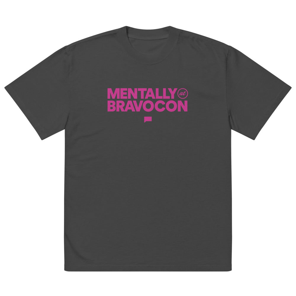 BravoCon 25 Mentally At Bravocon Oversized Faded T-Shirt Faded Black