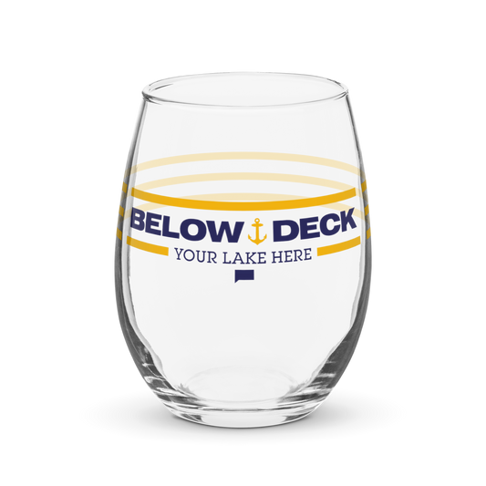 Below Deck Wine Glass Personalized Lake