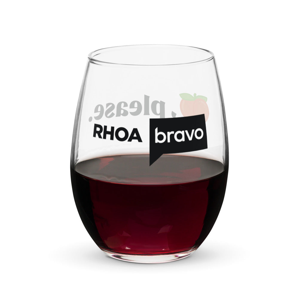 The Real Housewives of Atlanta Peach Please Stemless Wine Glass