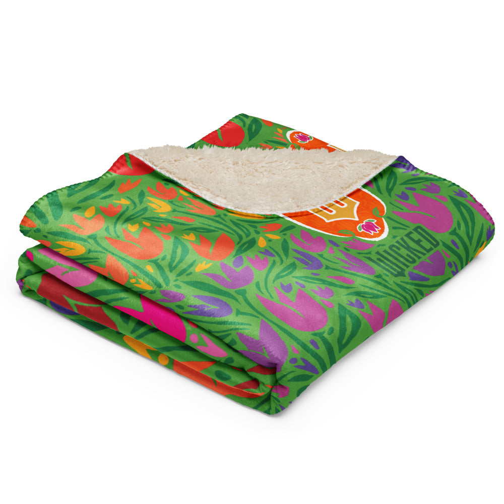 Wicked Munchkinland Tulip Print Premium Sherpa Blanket