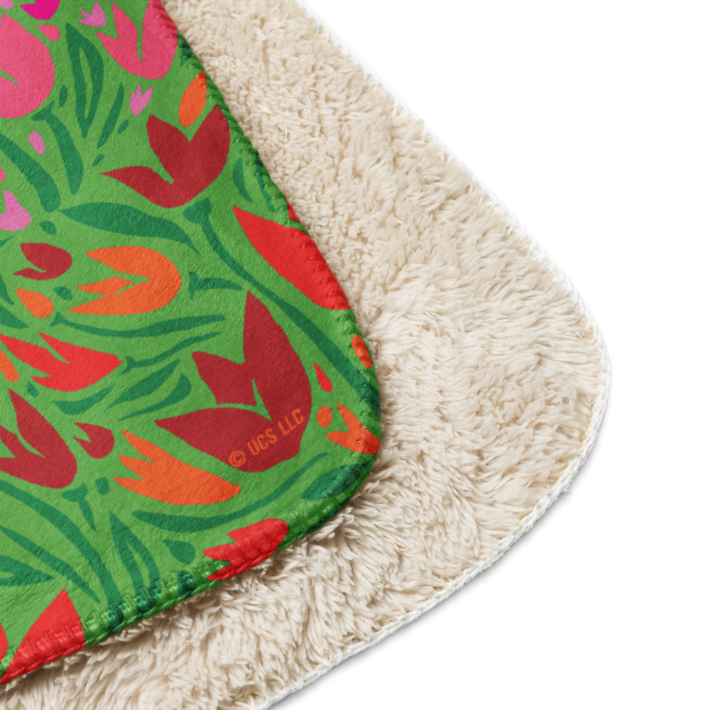 Wicked Munchkinland Tulip Print Premium Sherpa Blanket