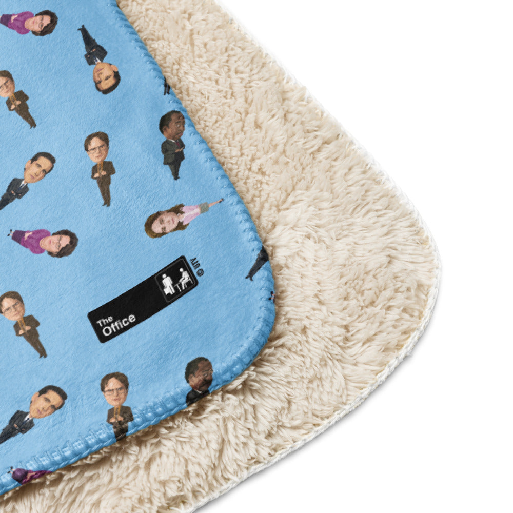 The Office Character Illustration Pattern Sherpa Blanket