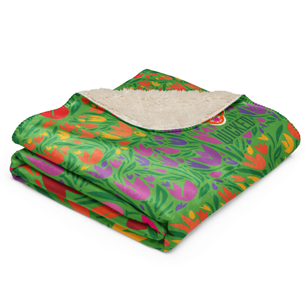 Wicked Munchkinland Tulip Print Premium Sherpa Blanket