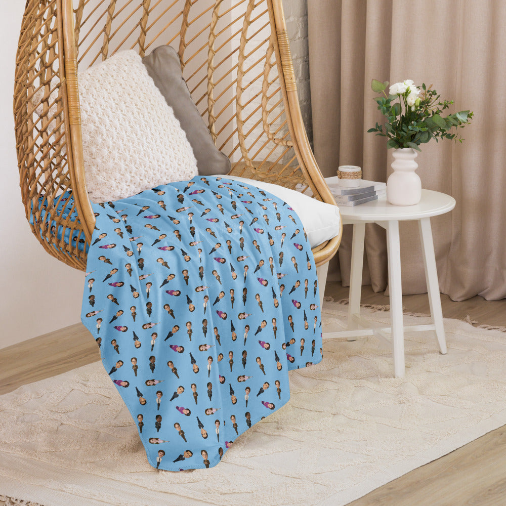 The Office Character Illustration Pattern Sherpa Blanket