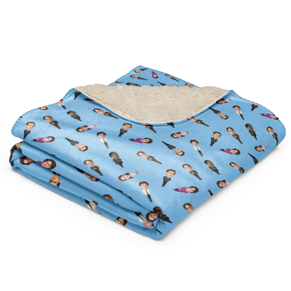 The Office Character Illustration Pattern Sherpa Blanket