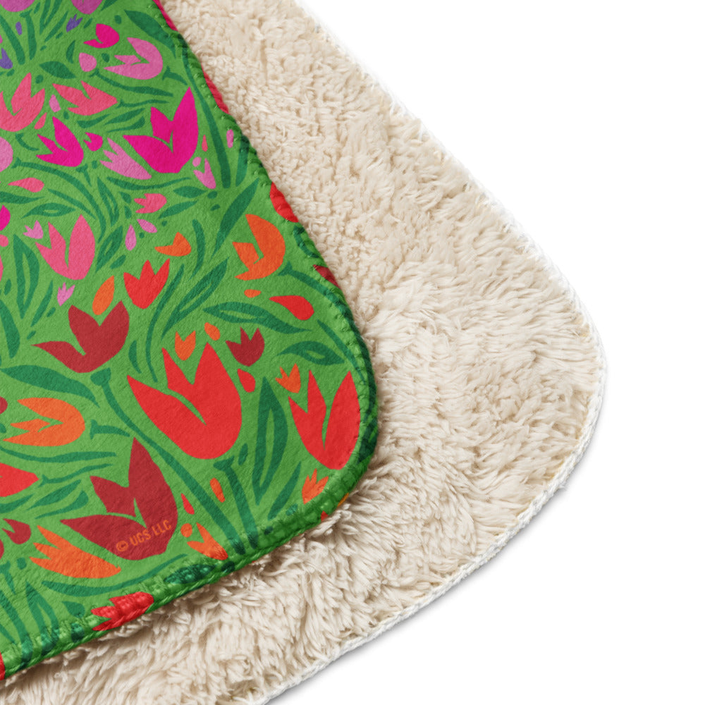 Wicked Munchkinland Tulip Print Premium Sherpa Blanket
