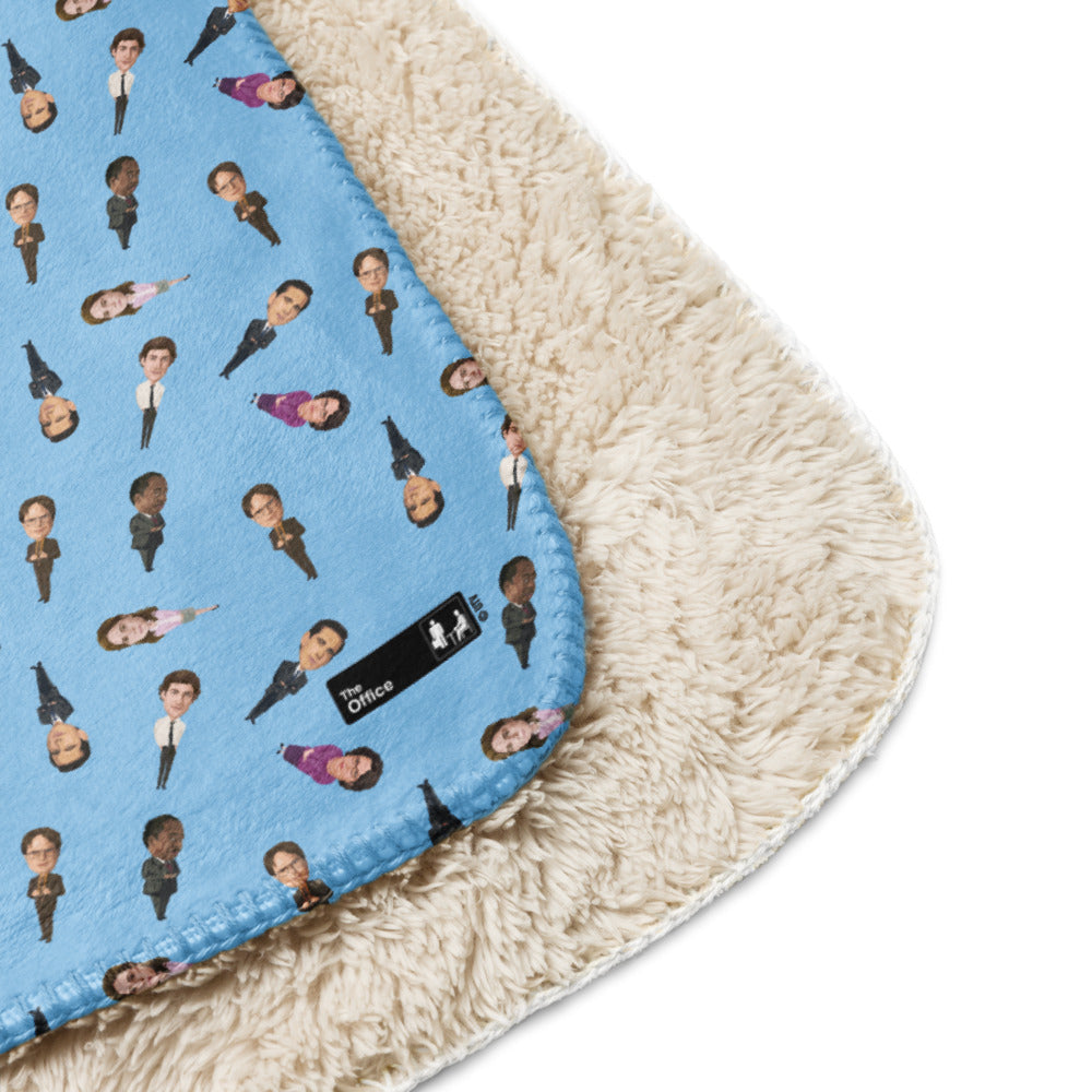 The Office Character Illustration Pattern Sherpa Blanket