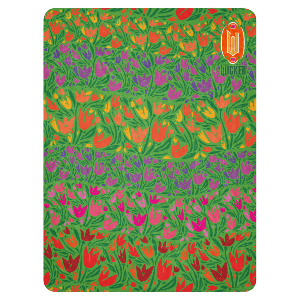 Wicked Munchkinland Tulip Print Premium Sherpa Blanket
