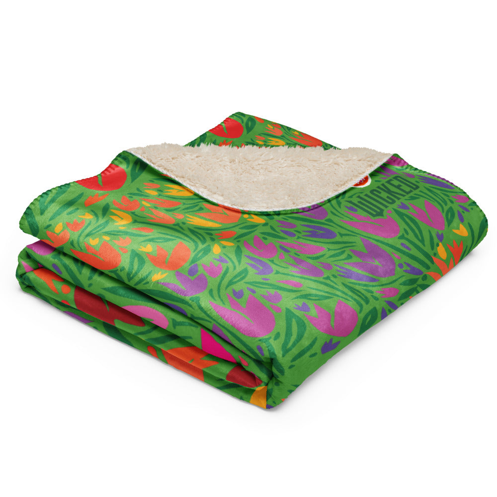 Wicked Munchkinland Tulip Print Premium Sherpa Blanket