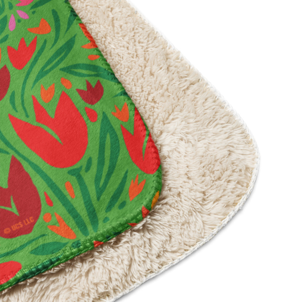 Wicked Munchkinland Tulip Print Premium Sherpa Blanket
