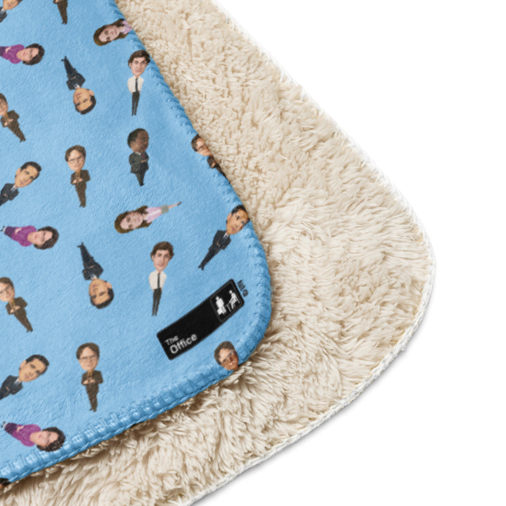 The Office Character Illustration Pattern Sherpa Blanket