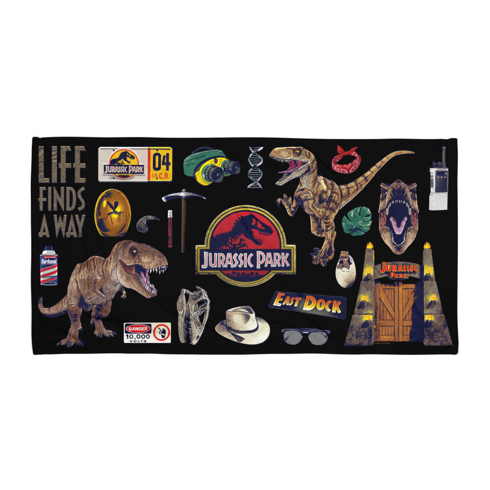 Jurassic Park Icons Beach Towel