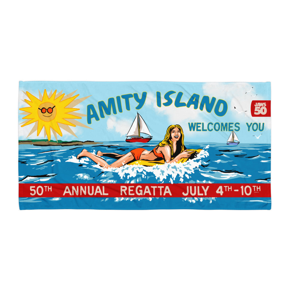 Jaws 50th Anniversary Amity Island Beach Towel