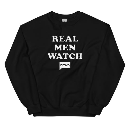 Bravo Gear Real Men Watch Bravo Crewneck Sweatshirt Black