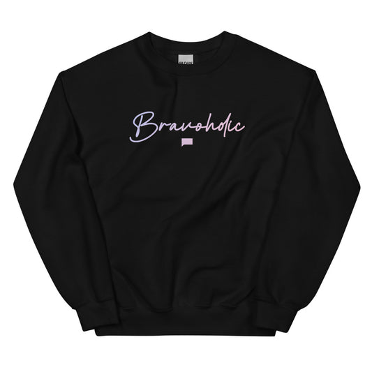 Bravoholic Script Crewneck Black