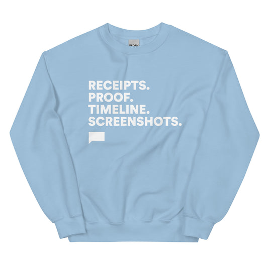 The Real Housewives of Salt Lake City Checklist Crewneck  Light Blue