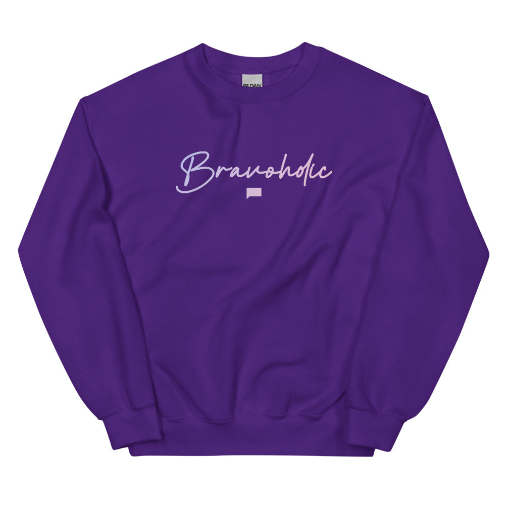 Bravoholic Script Crewneck Purple