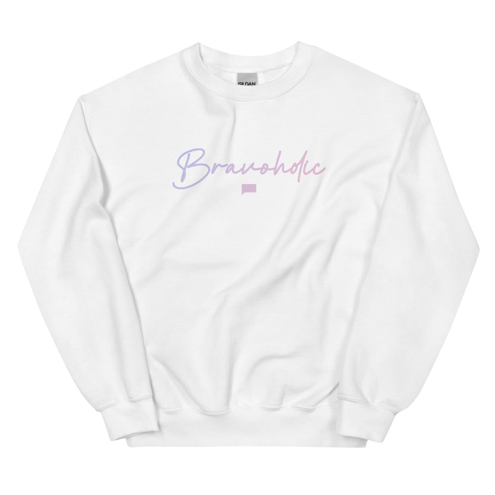 Bravoholic Script Crewneck White