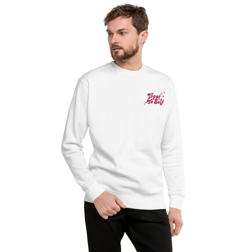 Parks and Recreation Treat Yo Self Embroidered Crewneck