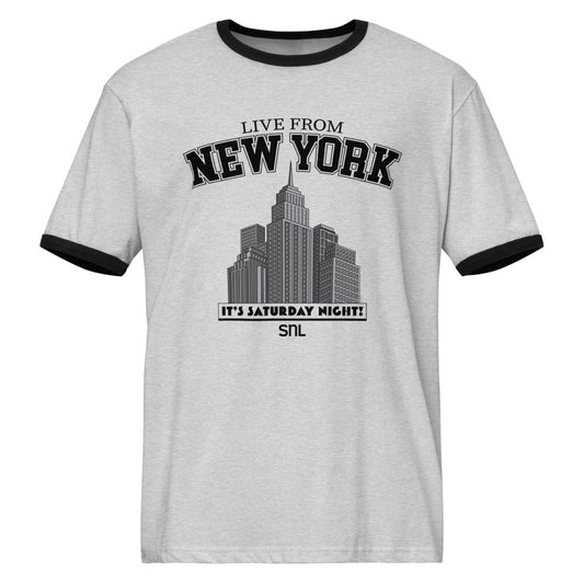 Saturday Night Live Ringer T-Shirt Live From New York Heather Gray / Black