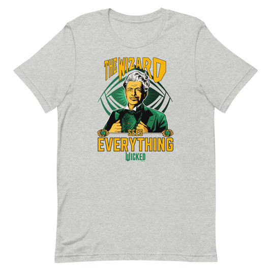 Wicked: For Good T-Shirt The Wizard Sees Everything Athletic Heather