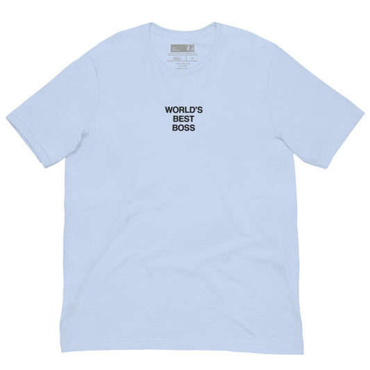 The Office World's Best Boss Embroidered T-Shirt Baby Blue