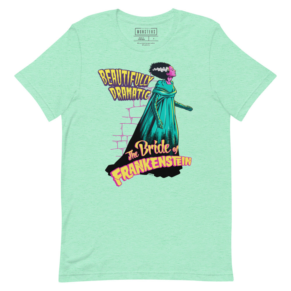 monsters t shirt Universal Monsters The Bride of Frankenstein Unisex T-Shirt Heather Mint / L