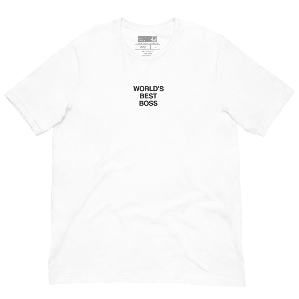 The Office World's Best Boss Embroidered T-Shirt White