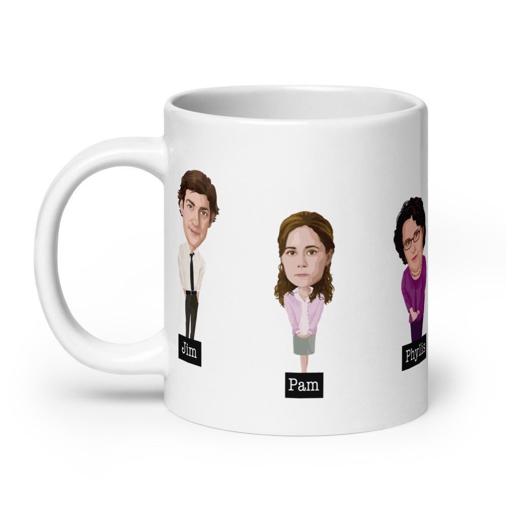 The Office Character Illustration White Mug