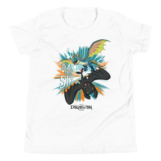 How to Train Your Dragon Take It To The Sky Youth T-Shirt White