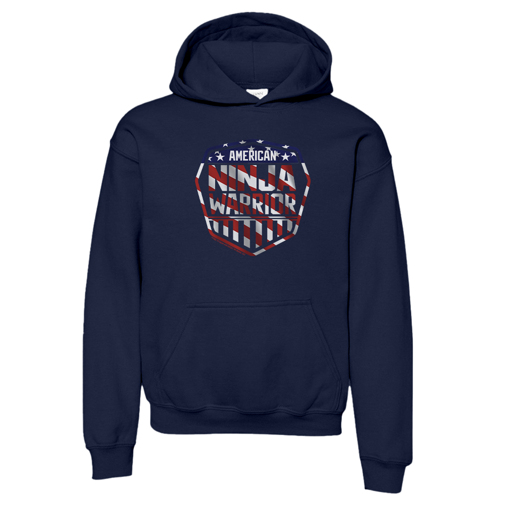 American Ninja Warrior Stripe Logo Youth Hooded Sweatshirt