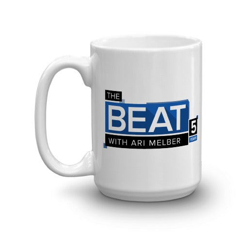 The Beat with Ari Melber 5th Anniversary White Mug